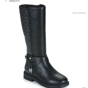Michael Kors Dark Black  Logo Boots NWOB